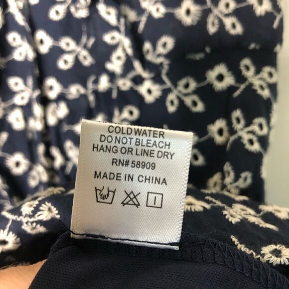 Gianni Bini Navy Blue Lined Eyelet Dress Small - Picture 11 of 14